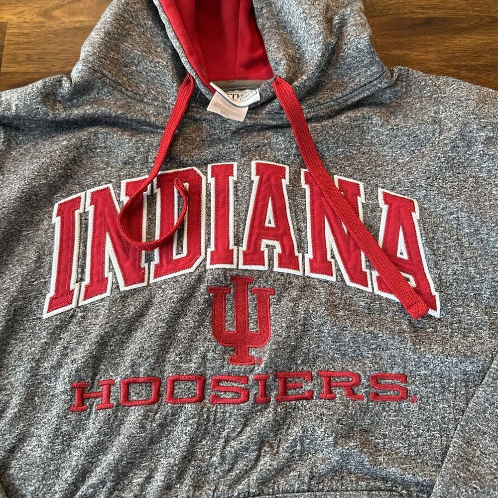 Indiana Hoosiers SEWN Gray SPELL OUT w LOGO KA Knights Apparel Section 101 Large - Picture 2 of 7